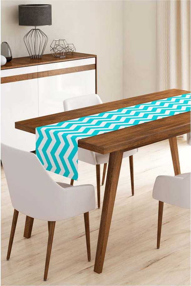 Běhoun na stůl z mikrovlákna Minimalist Cushion Covers Blue Stripes