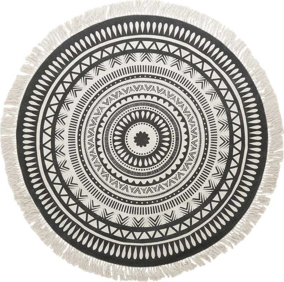 Béžovo-černý ručně tkaný bavlněný koberec Westwing Collection Benji
