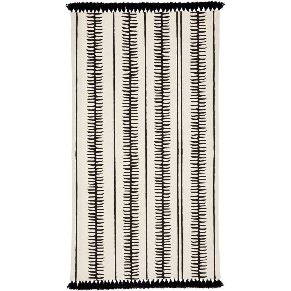 Béžovo-černý ručně tkaný bavlněný koberec Westwing Collection Rita