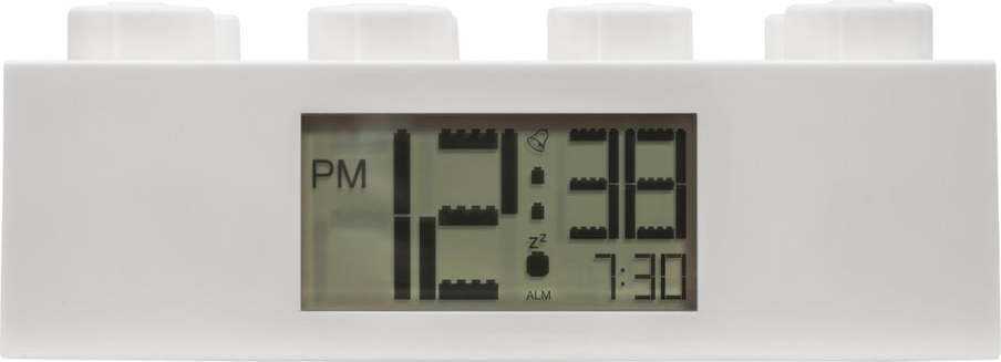 Bílé digitální hodiny s budíkem LEGO® Brick LEGO
