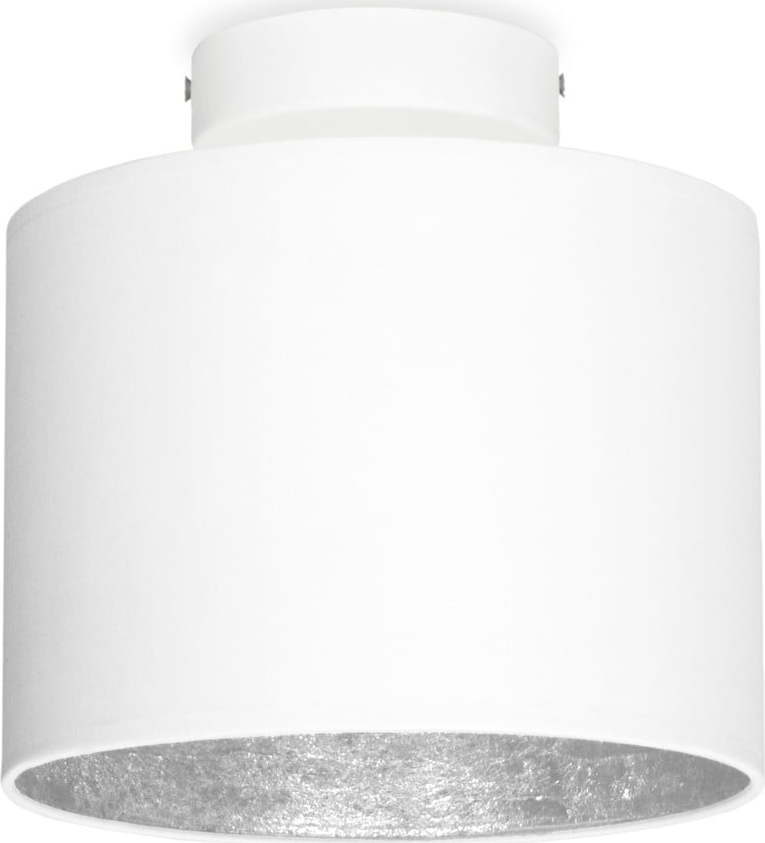 Bílé stropní svítidlo s detailem ve stříbrné barvě Sotto Luce MIKA XS