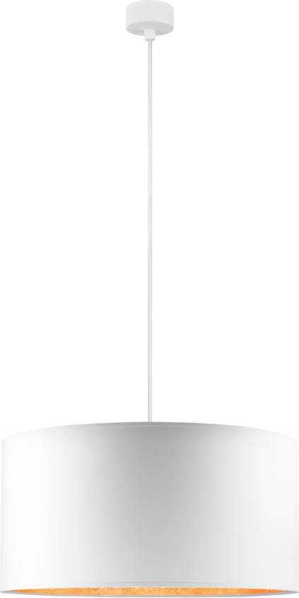 Bílé závěsné svítidlo s detailem v měděné barvě Sotto Luce Mika XL