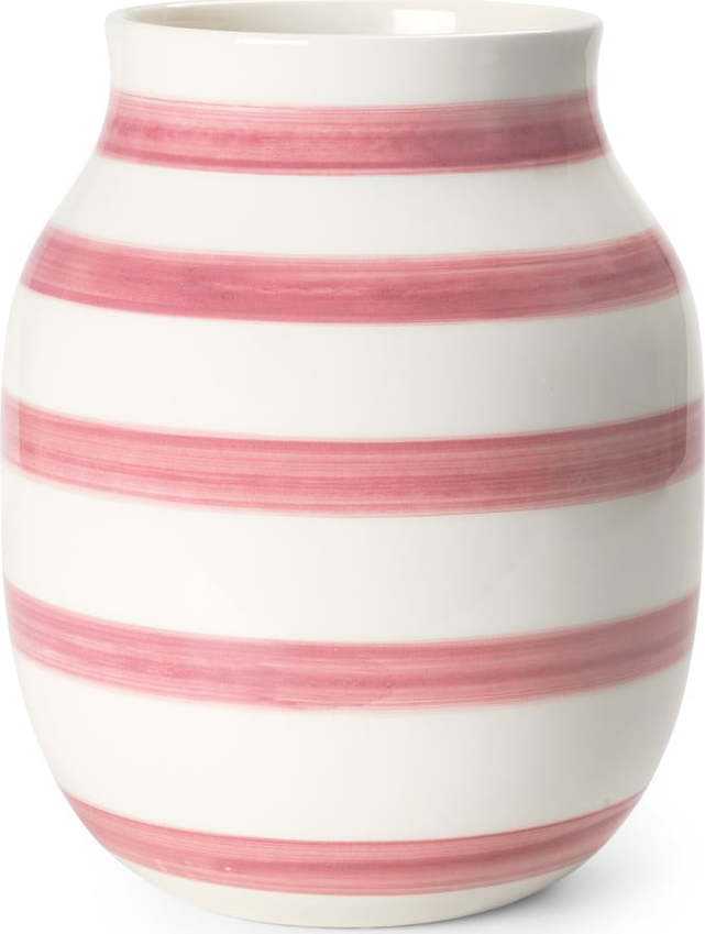 Bílo-růžová keramická váza Kähler Design Omaggio