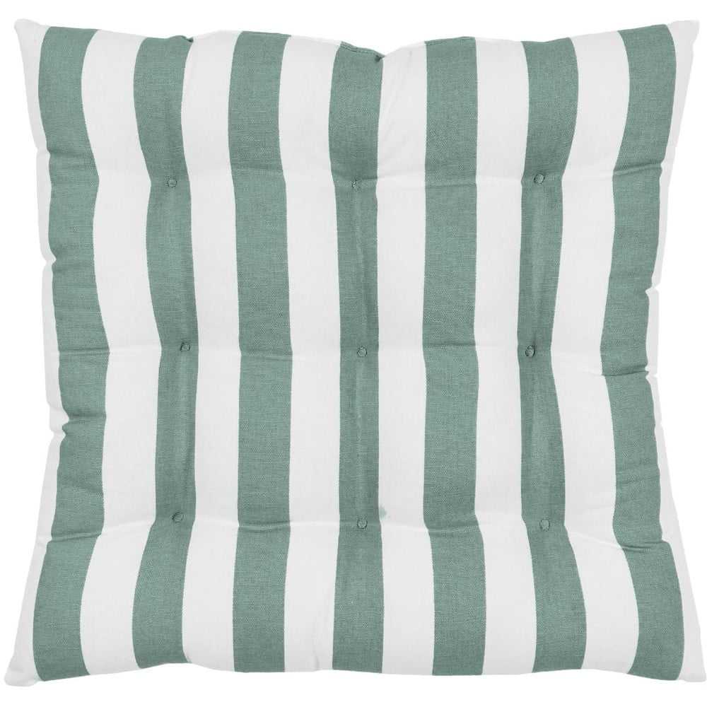 Bílo-zelený bavlněný dekorativní povlak na polštář Westwing Collection Timon