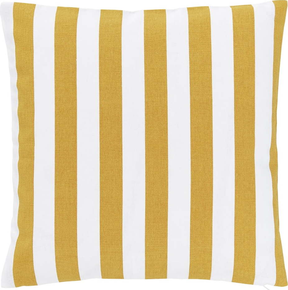 Bílo-žlutý bavlněný dekorativní povlak na polštář Westwing Collection Timon