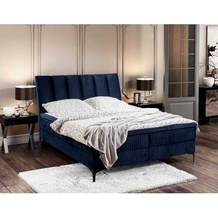 Čalouněná postel ALABAMA rozměr 160x200 cm Modrá TT-FURNITURE