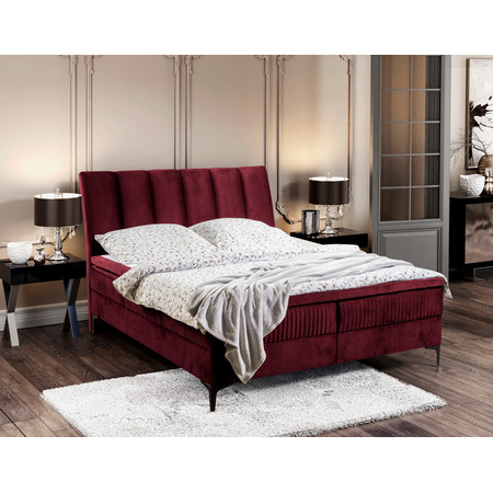 Čalouněná postel ALABAMA rozměr 90x200 cm Červená TT-FURNITURE