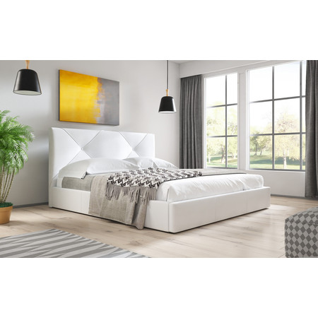Čalouněná postel KARINO rozměr 120x200 cm Bílá TT-FURNITURE