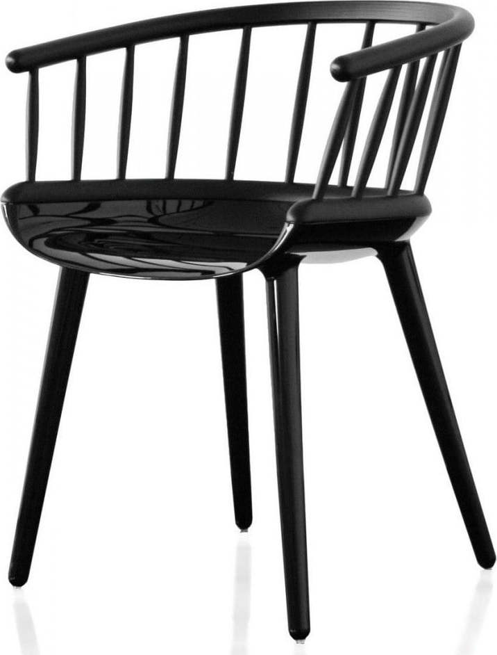 Černá jídelní židle s opěrkou z jasanového dřeva Magis Cyborg Magis
