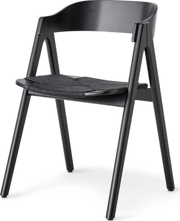 Černá jídelní židle z bukového dřeva s černým ratanovým sedákem Findahl by Hammel Mette Hammel Furniture