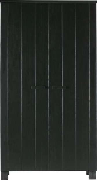 Černá šatní skříň s konstrukcí z borovicového dřeva WOOOD Dennis WOOOD