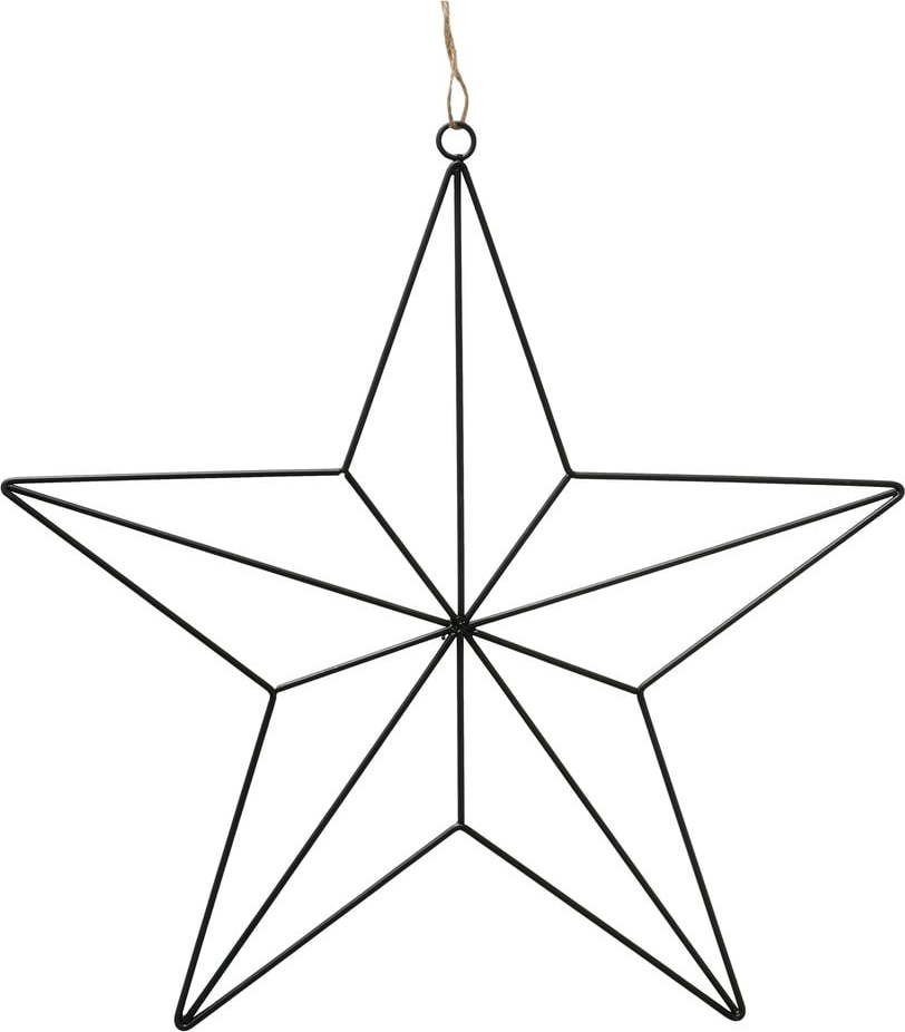 Černá železná vánoční dekorace ve tvaru hvězdy Boltze