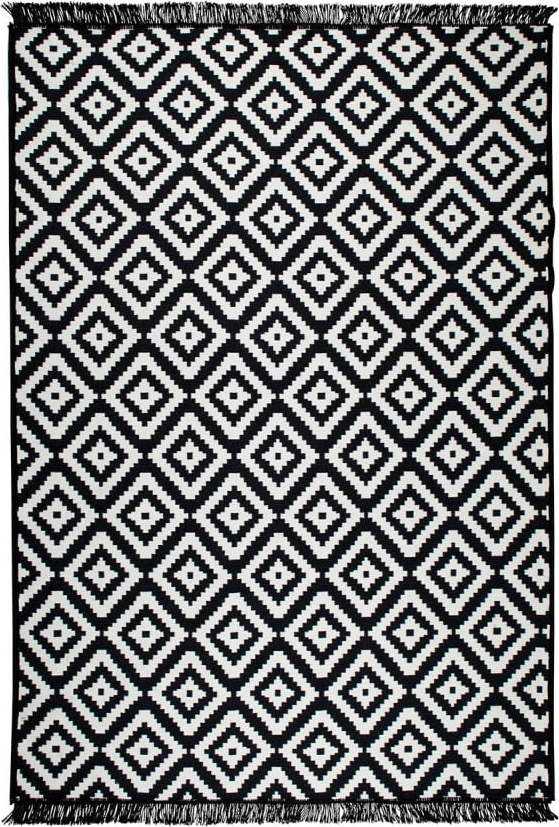 Černo-bílý oboustranný koberec Helen