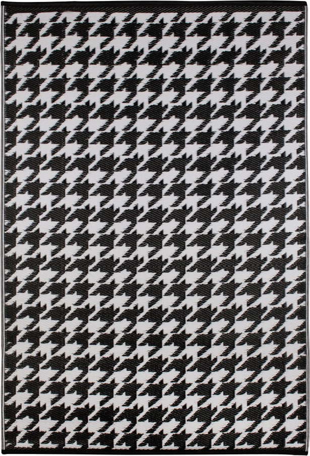 Černo-bílý venkovní koberec Green Decore Houndstooth
