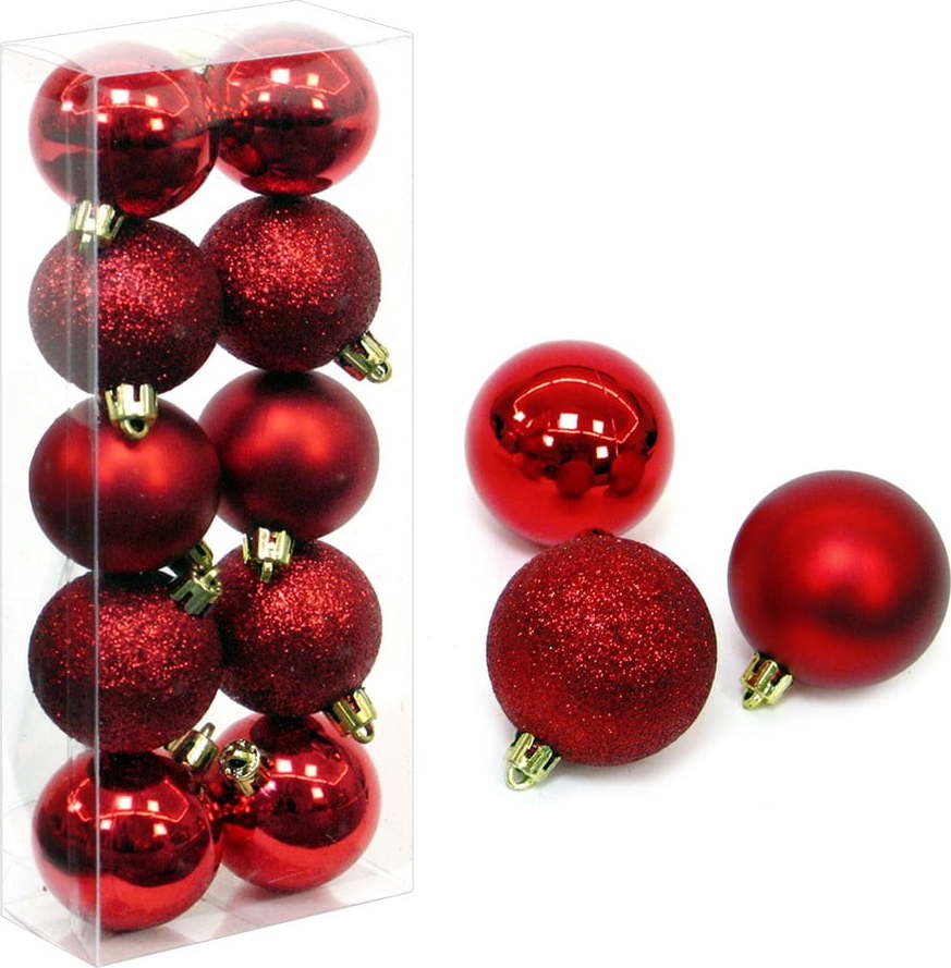 Červené vánoční ozdoby v sadě 10 ks Unimasa Navidad