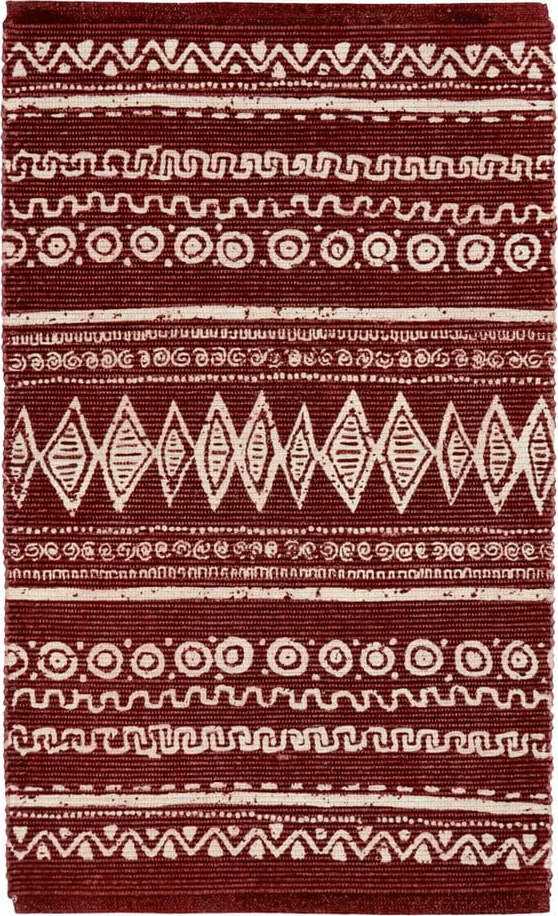 Červeno-bílý bavlněný koberec Webtappeti Ethnic