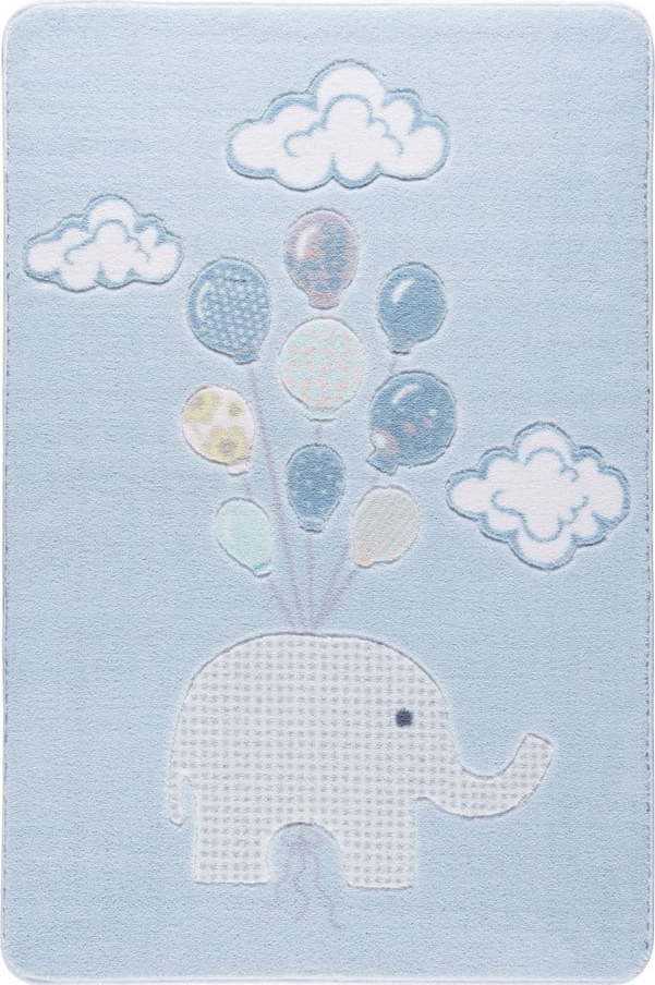 Dětský světle modrý koberec Confetti Sweet Elephant