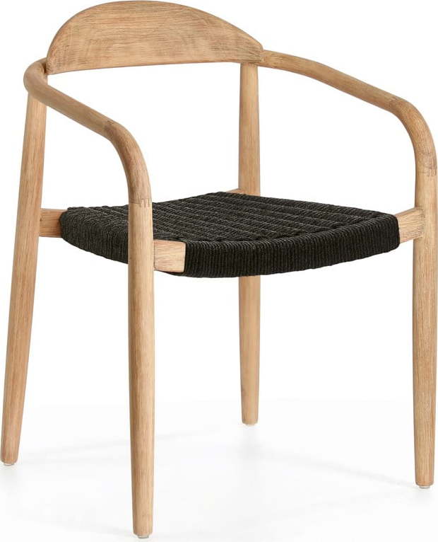 Dřevěná židle s čeným sedákem Kave Home Glynis Kave Home