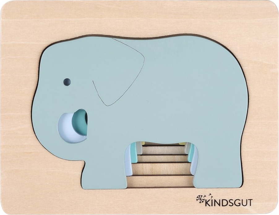 Dřevěné dětské puzzle Kindsgut Elephant KINDSGUT