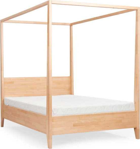 Dvoulůžková postel z masivního bukového dřeva SKANDICA Canopy