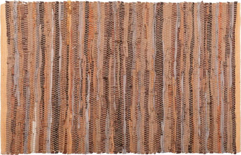 Hnědo-oranžový kožený koberec Tiseco Home Studio Nayya
