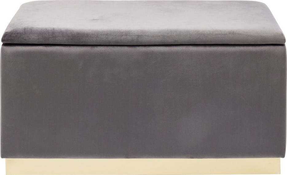 Hnědo-šedá sametová lavice s úložným prostorem Kare Design Cherry Kare Design