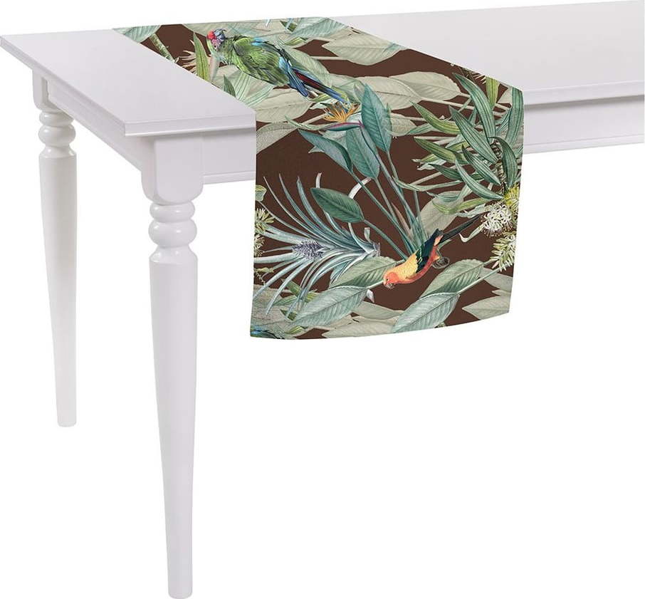 Hnědý běhoun na stůl Mike & Co. NEW YORK Jungle Birds