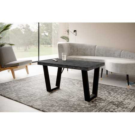 Konferenční stolek LOFT TRAPEZ 120x70 cm Černá Bílá Alpimeble