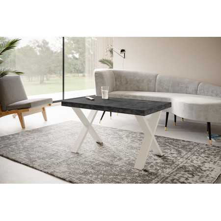 Konferenční stolek LOFT X 100x60 cm Bílá Černá Alpimeble