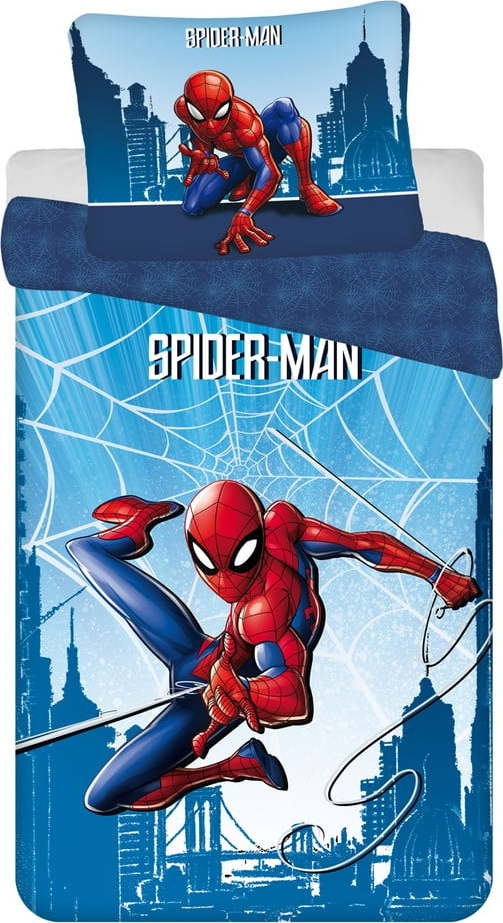 Modré dětské bavlněné povlečení Jerry Fabrics Spiderman