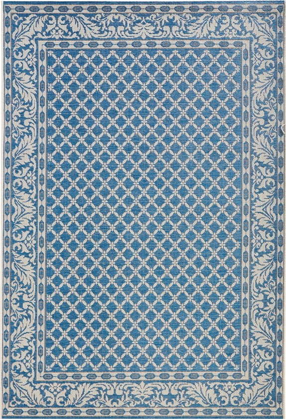 Modro-krémový venkovní koberec NORTHRUGS Royal