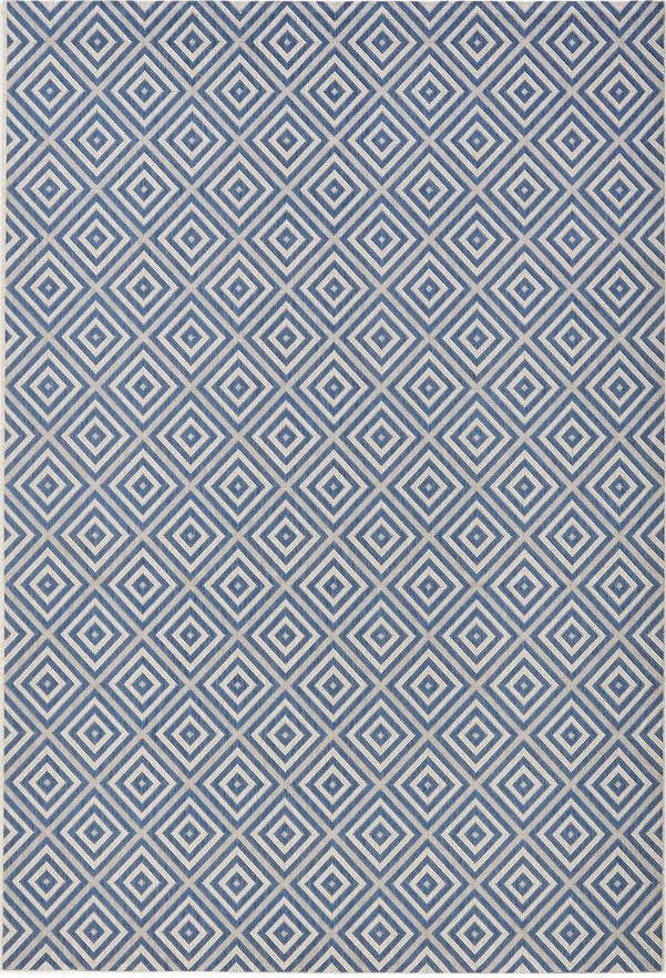 Modrý venkovní koberec NORTHRUGS Karo
