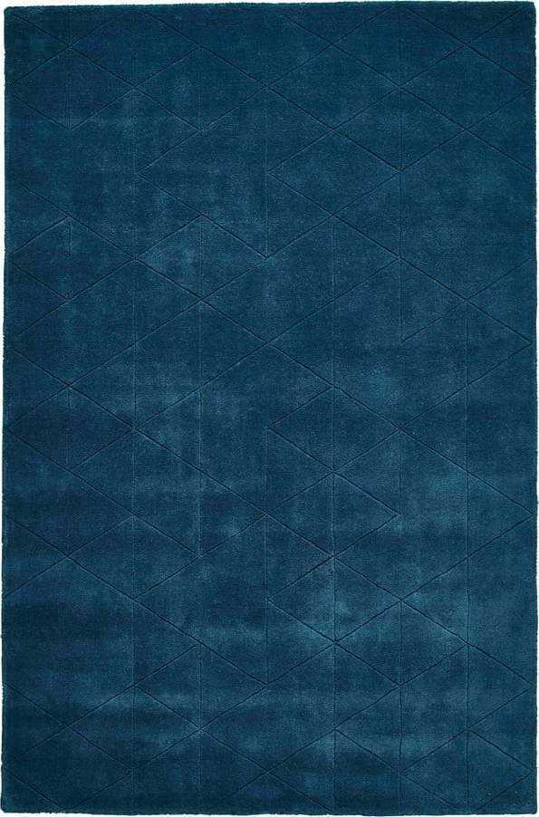 Modrý vlněný koberec Think Rugs Kasbah