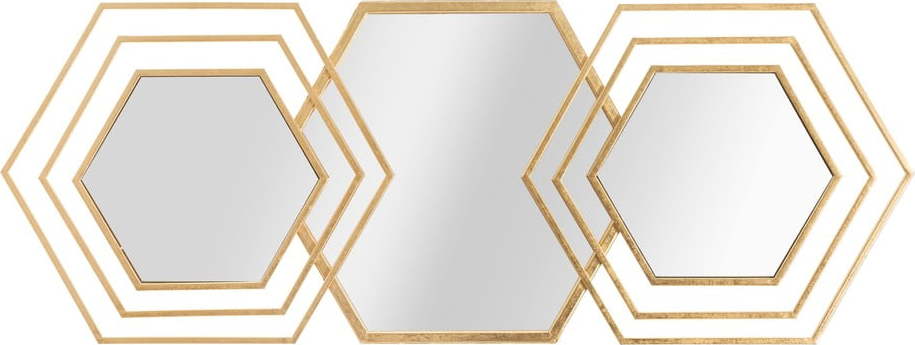 Nástěnné zrcadlo ve zlatém dekoru Mauro Ferretti Triply