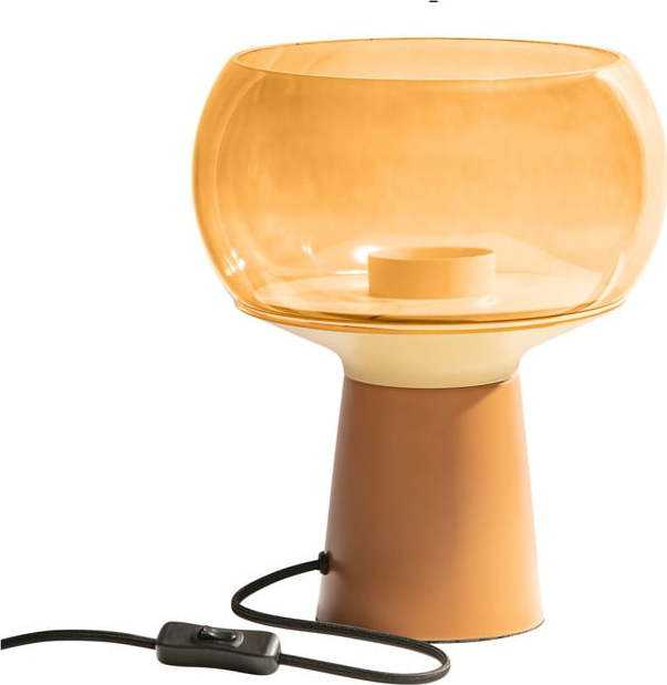 Oranžová kovová stolní lampa BePureHome