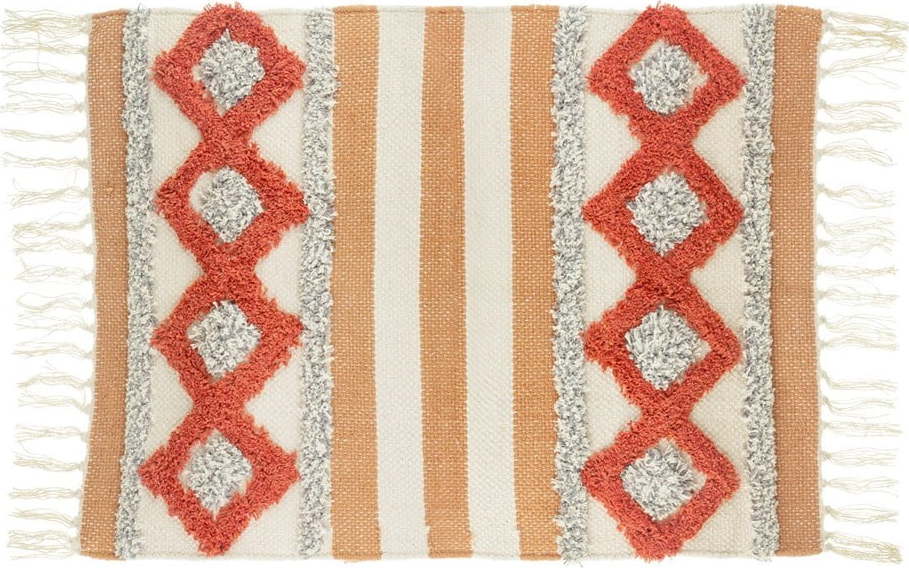 Oranžovo-bílý koberec s vysokým podílem bavlny Sass & Belle Arizona
