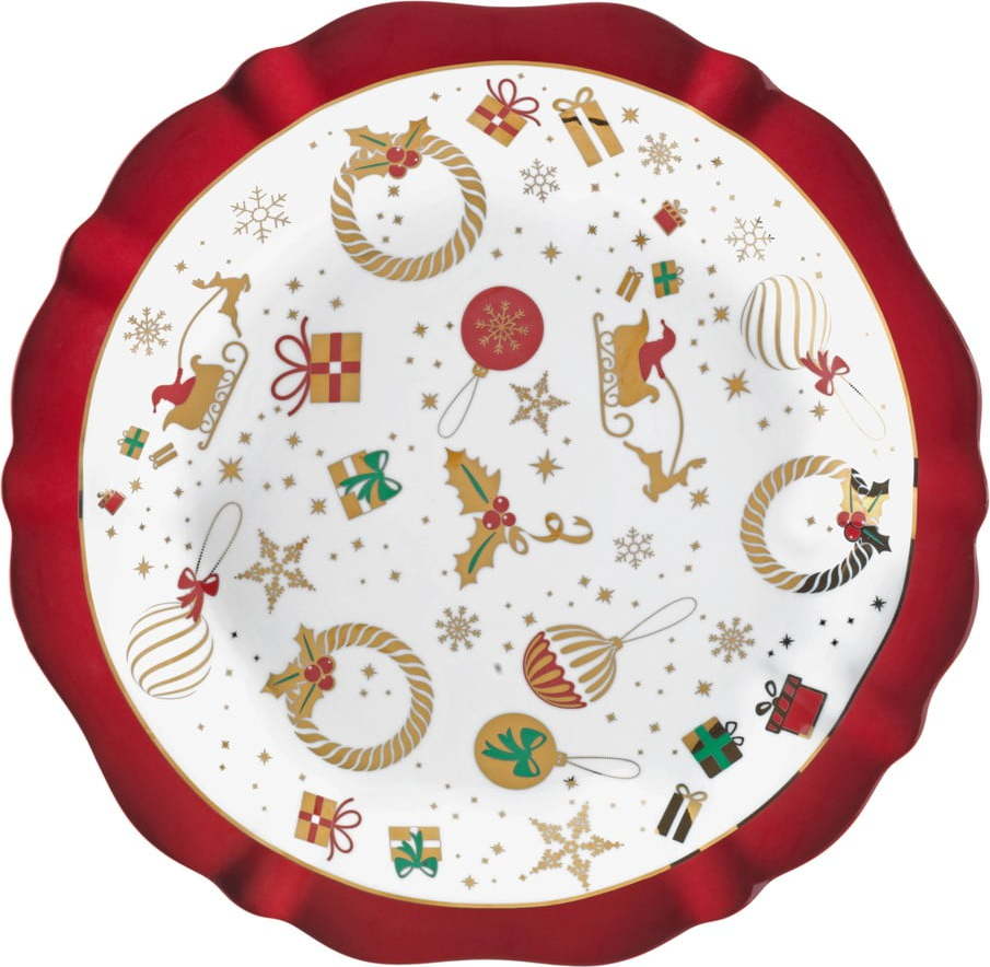 Porcelánový servírovací talíř s vánočním motivem Brandani Alleluia