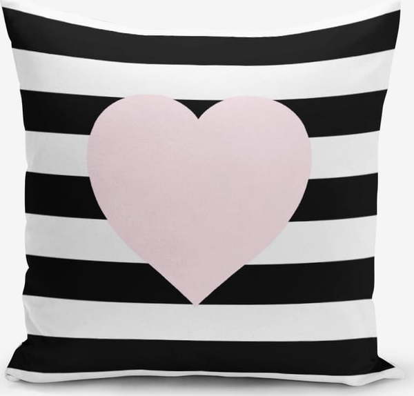 Povlak na polštář s příměsí bavlny Minimalist Cushion Covers Striped Pink