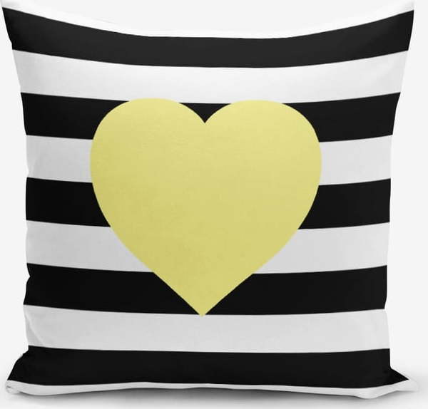 Povlak na polštář s příměsí bavlny Minimalist Cushion Covers Striped Yellow