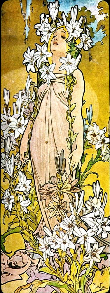 Reprodukce obrazu Alfons Mucha - The Flowers Lily