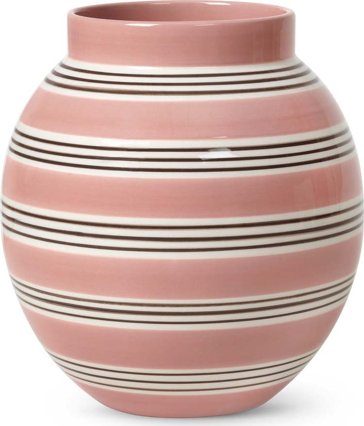Růžovo-bílá porcelánová váza Kähler Design Nuovo