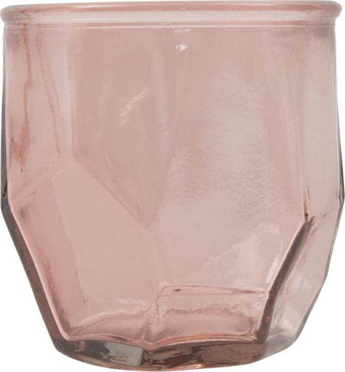 Růžový svícen z recyklovaného skla Mauro Ferretti Ambra