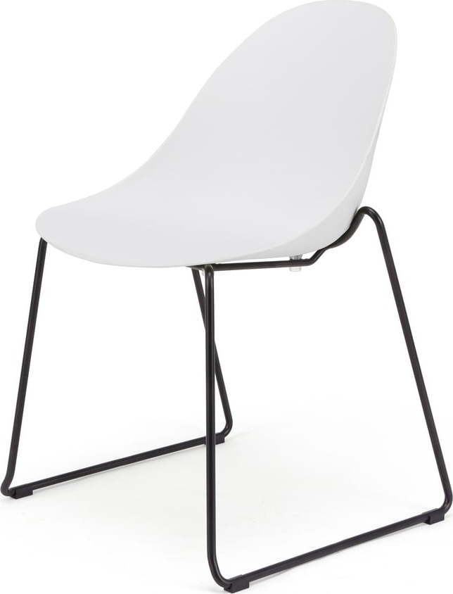 Sada 2 bílých jídelních židlí s černým podnožím Bonami Selection Viva Bonami Selection