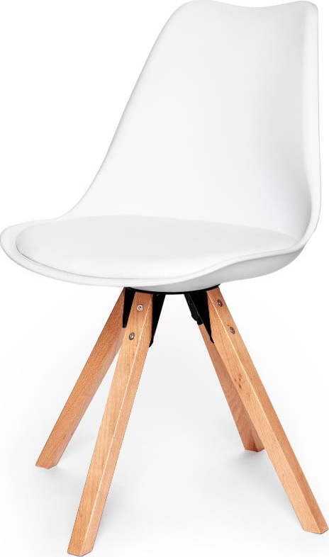 Sada 2 bílých židlí s podnožím z bukového dřeva Bonami Essentials Gina Bonami Essentials