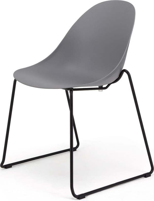 Sada 2 šedých jídelních židlí s černým podnožím Bonami Selection Viva Bonami Selection