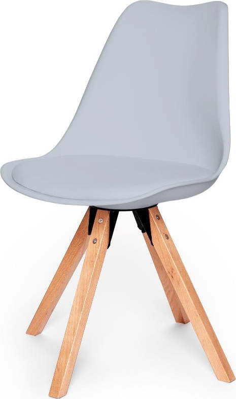 Sada 2 šedých židlí s podnožím z bukového dřeva Bonami Essentials Gina Bonami Essentials