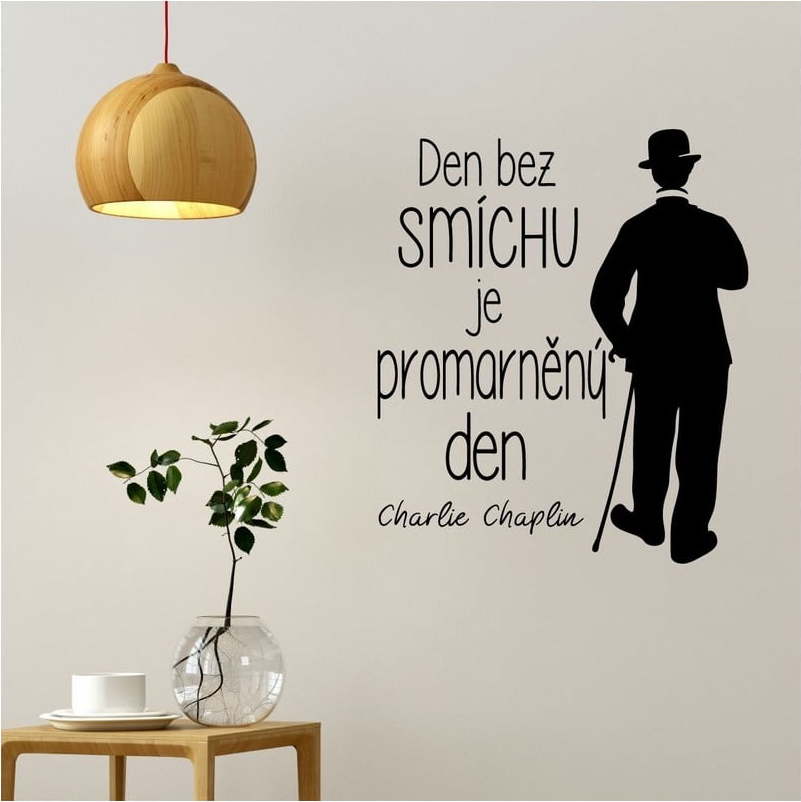 Samolepka na zeď s citátem Ambiance Charlie Chaplin Ambiance