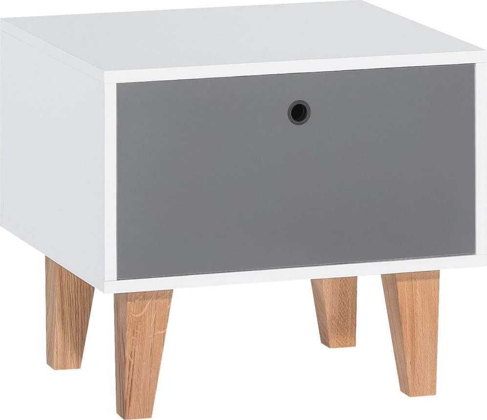 Šedo-bílý noční stolek Vox Concept VOX