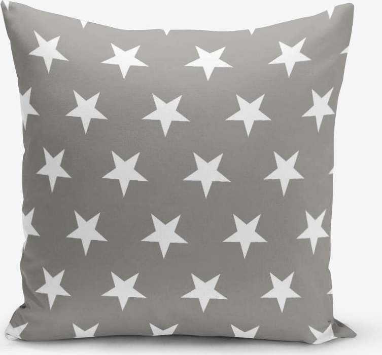 Šedý povlak na polštář s motivem hvězd Minimalist Cushion Covers 45 x 45 cm Minimalist Cushion Covers