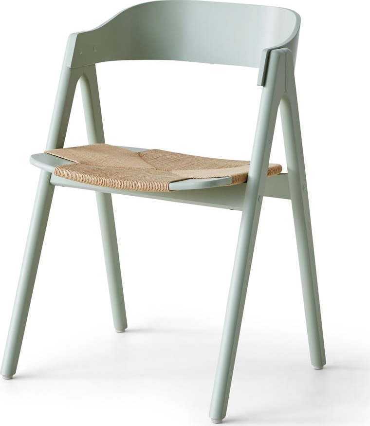 Světle zelená jídelní židle z bukového dřeva s ratanovým sedákem Findahl by Hammel Mette Hammel Furniture